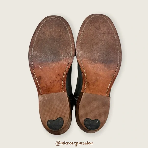 VINTAGE 1980 Frye Austin Campus Green-Blue Leather Floral Embroider Cowboy Boot - Picture 14 of 16